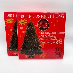Christmas Red LED String Lights 100 Count 28 FT Indoor Outdoor New Set of 2